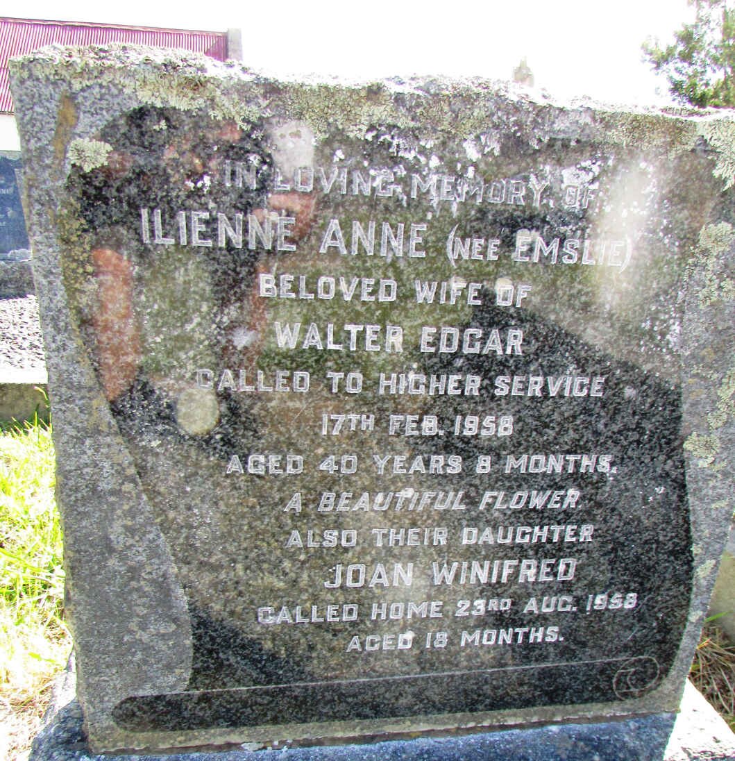 EDGAR Ilienne Anne nee EMSLIE -1958 :: EDGAR Joan Winifred -1958