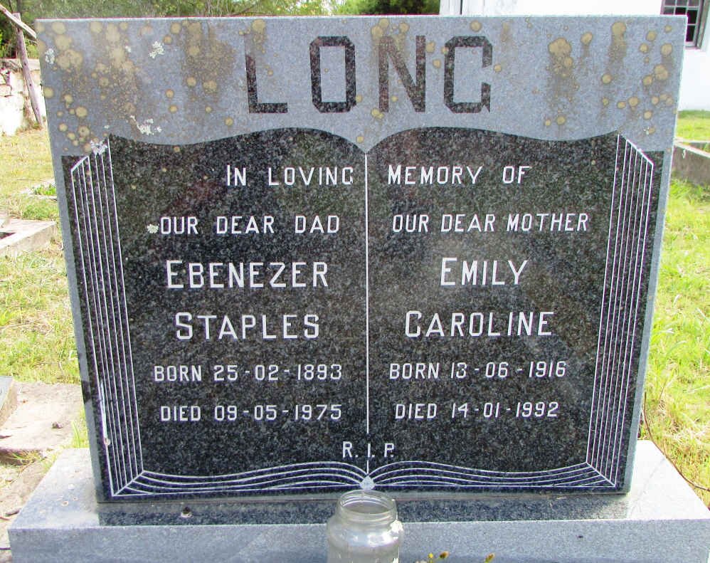 LONG Ebenezer Staples 1893-1975 &amp; Emily Caroline 1916-1992
