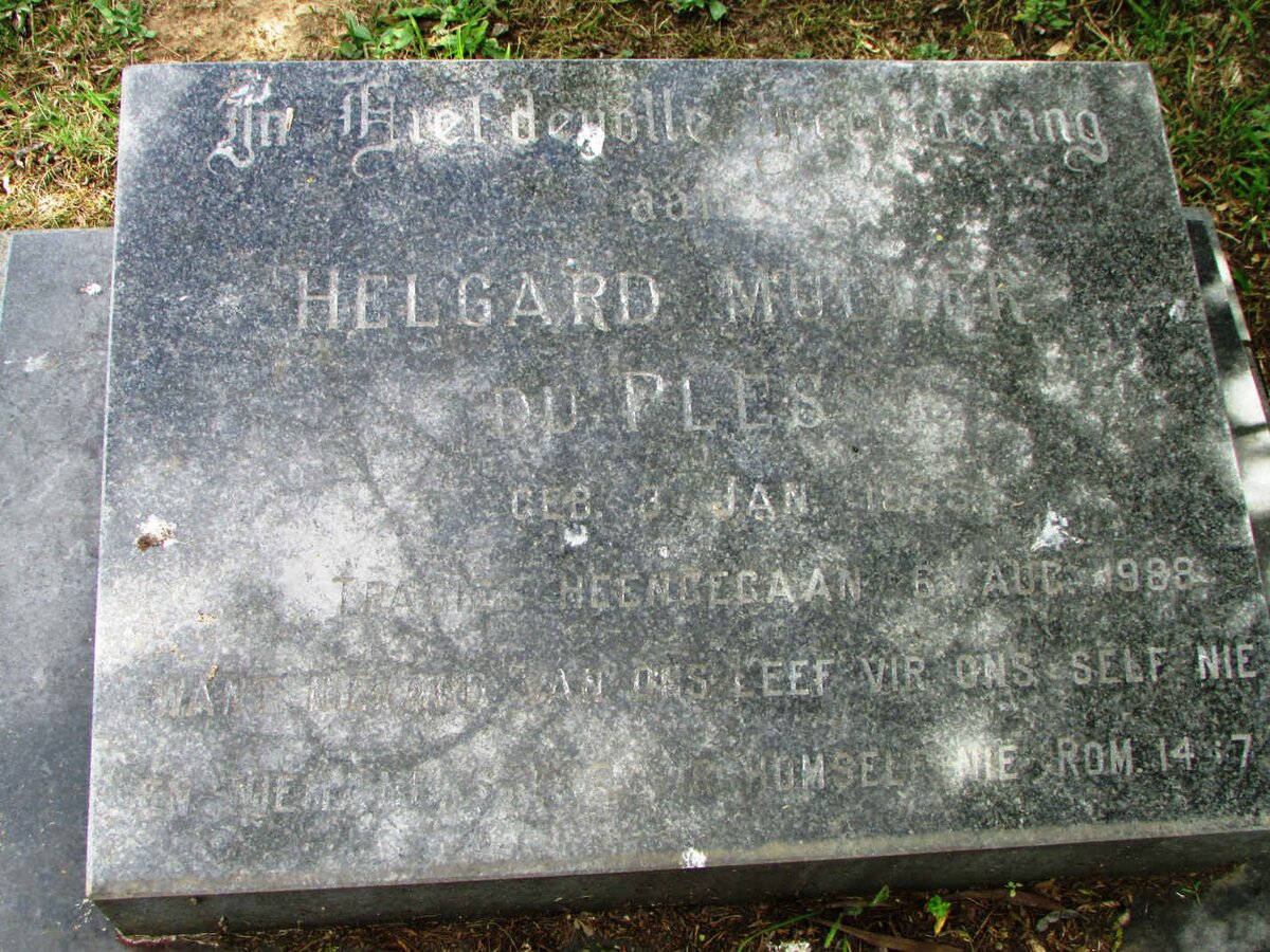 PLESSIS Helgard Muller, du 1935-1988