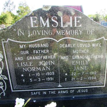 EMSLIE Lisle John Norman 1909-1991 &amp; Emily Jane 1912-1994