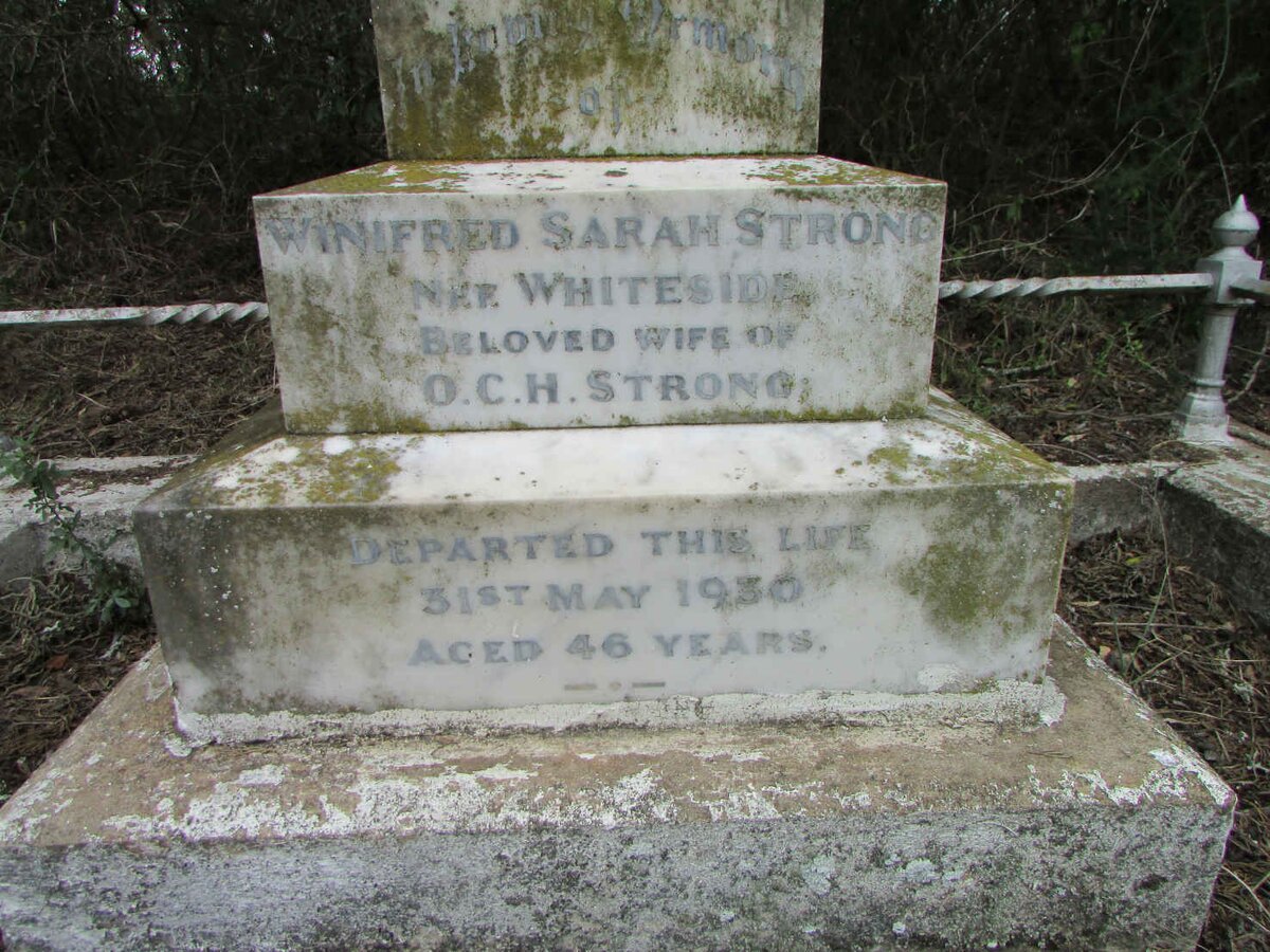 STRONG Winifred Sarah nee WHITESIDE -1930