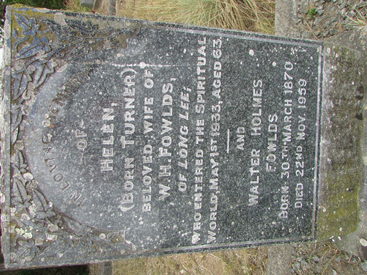 FOWLDS Walter Holmes 1870-1959 &amp; Helen TURNER -1933