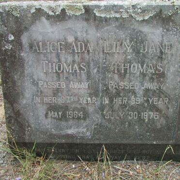 THOMAS Alice Ada -1964 :: THOMAS Lily Jane -1976