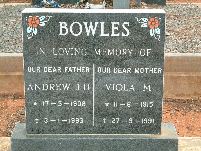 BOWLES Andrew J.H. 1908-1993 &amp; Viola M. 1915-1991