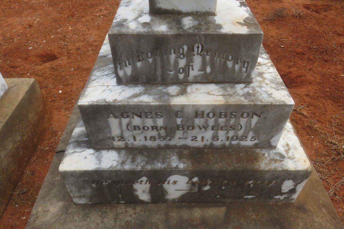 HOBSON Agnes C. nee BOWLES 1857-1925