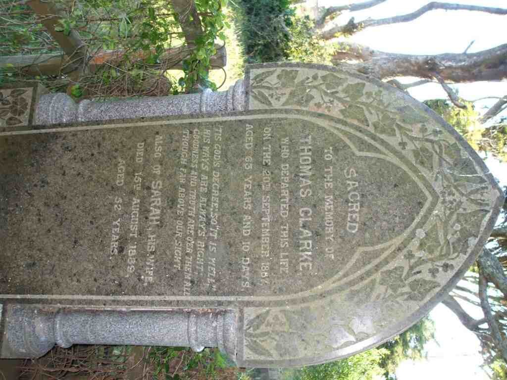 CLARKE Thomas -1887 &amp; Sarah -1839
