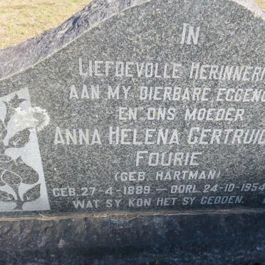 FOURIE Anna Helena Gertruida nee HARTMAN 1889-1954