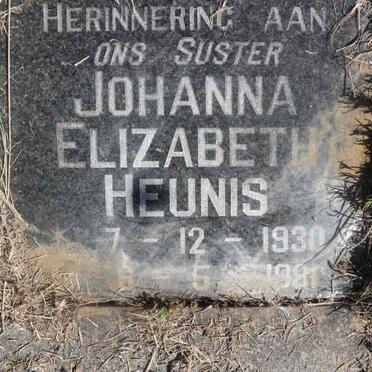 HEUNIS Johanna Elizabeth 1930-1981