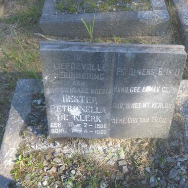 KLERK Hester Petronella, de 1886-1963