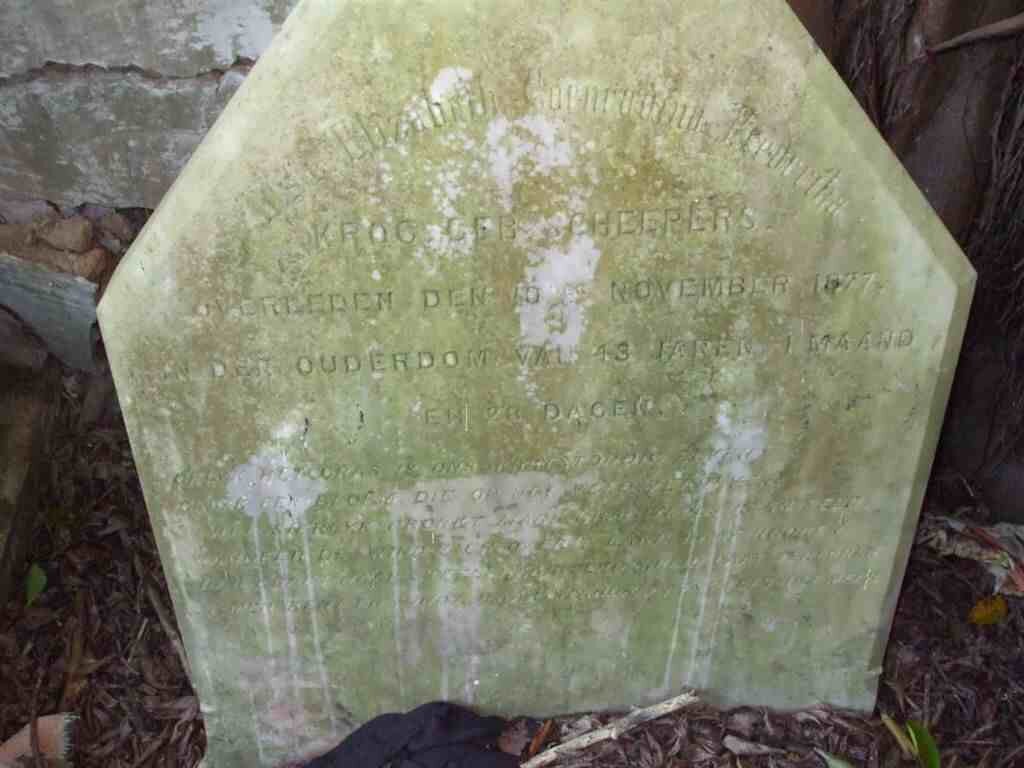 KROG Elsje Elizabeth Coenradina Frederika nee SCHEEPERS -1877