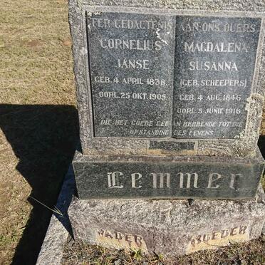LEMMER Cornelius Janse 1838-1905 &amp; Magdalena Susanna SCHEEPERS 1846-1916