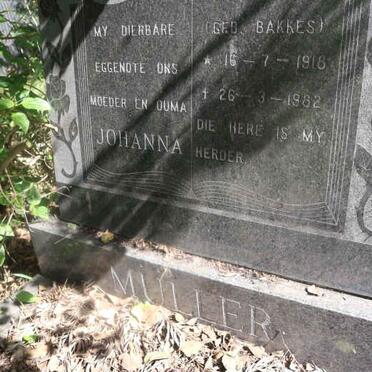 MÜLLER Johanna nee BAKKES 1918-1982