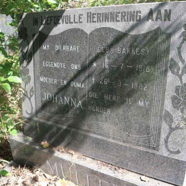 MÜLLER Johanna nee BAKKES 1918-1982