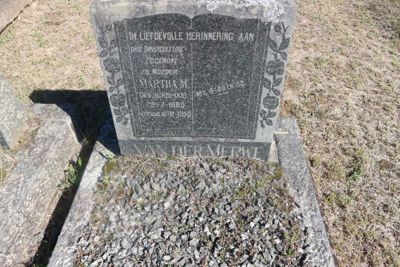 MERWE Martha M., van der nee SCHEEPERS 1888-195?