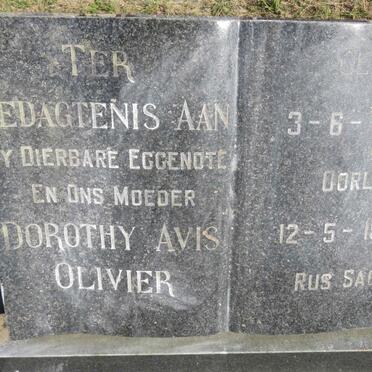 OLIVIER Dorothy Avis 1920-1971