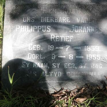 RETIEF Philippus Johannes 1859-1955