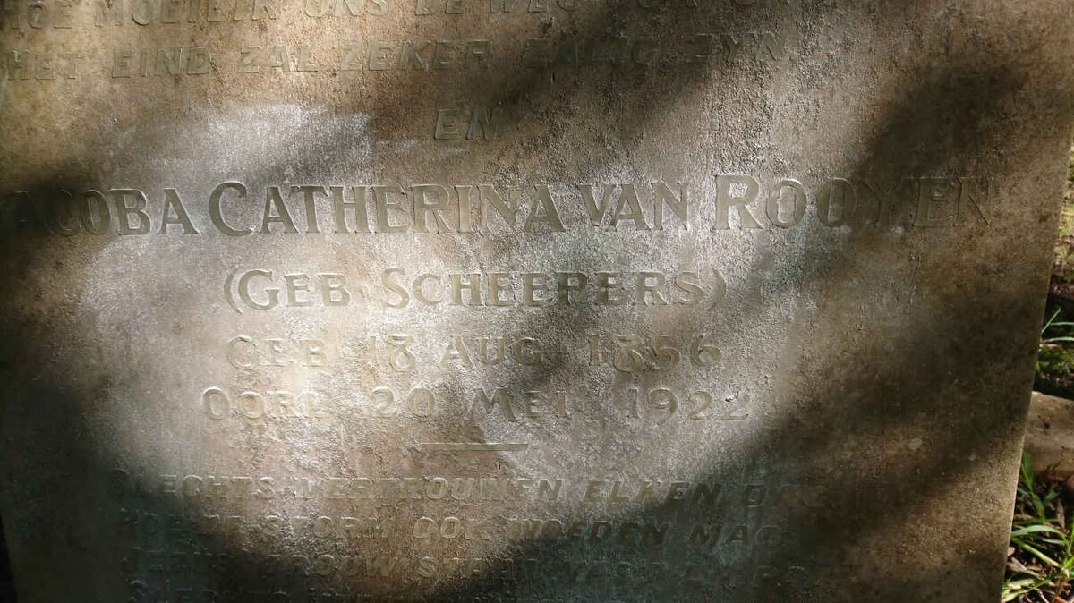 ROOYEN Johannes Jacobus, van 1854-1934 &amp; Jacoba Catharina SCHEEPERS 1856-1922