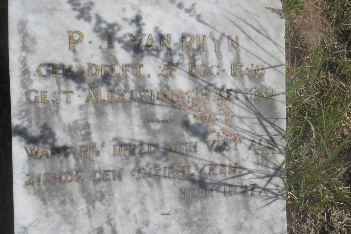 RHYN P.J., van 1860-1939