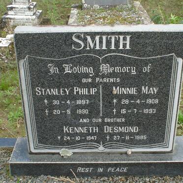 SMITH Stanley Philip 1897-1990 &amp; Minnie May 1908-1993 :: SMITH Kenneth Desmond 1947-1985