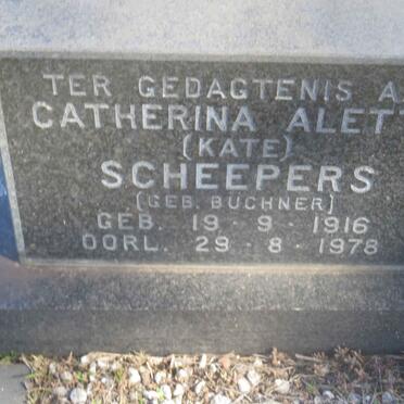 SCHEEPERS Catherina Aletta nee BÜCHNER 1916-1978
