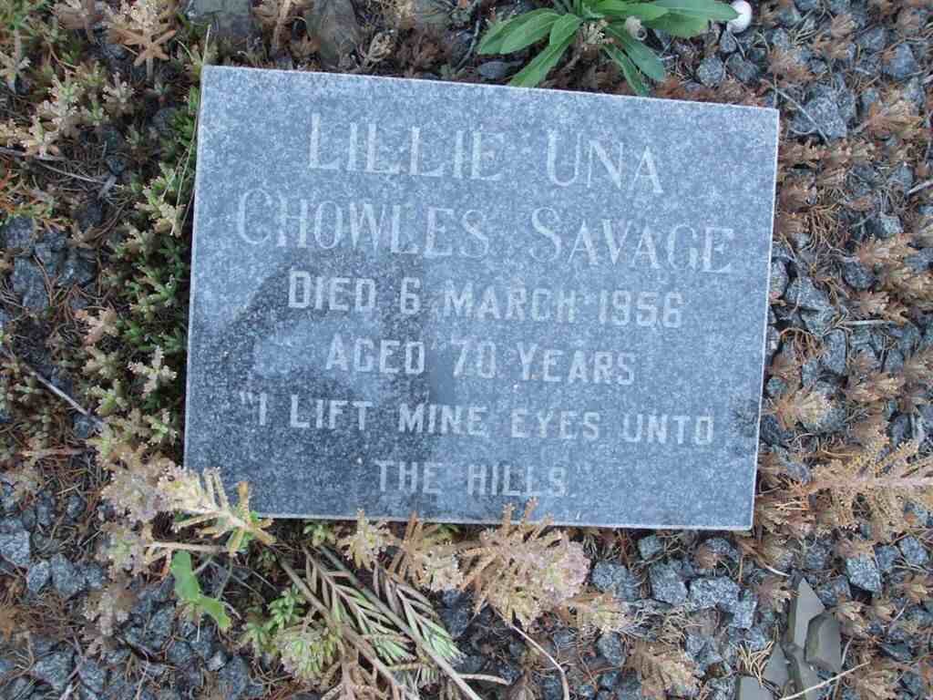 SAVAGE Lillie Una Chowles -1956