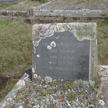 WEBB Johanna Maria nee SOLOMON 1898-1953