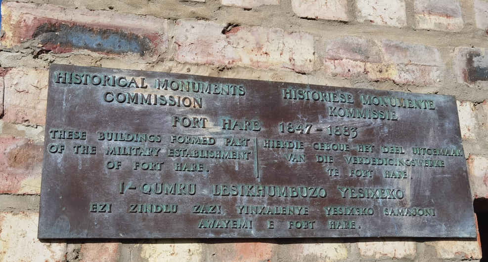 4. Historical Monument Fort Hare 1847-1883
