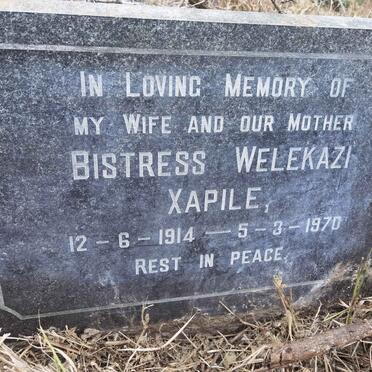 XAPILE Bistress Welekazi 1914-1970