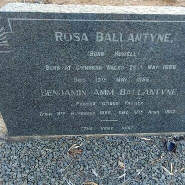BALLANTYNE Benjamin Amm 1889-1962 &amp; Rosa HOWELL 1886-1955