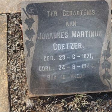 COETZER Johannes Martinus 1871-1944