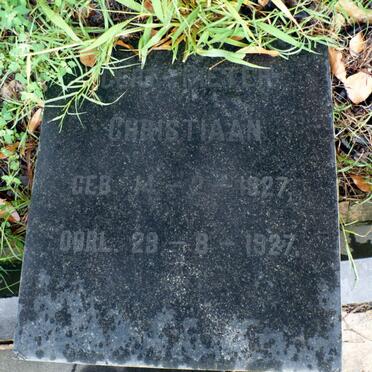 CHRISTIAAN Gert Pieter 1927-1927