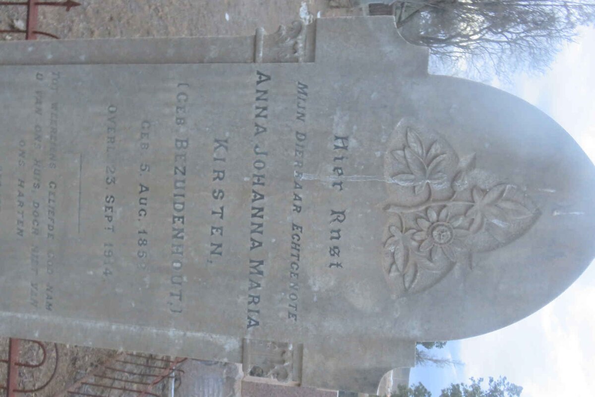 KIRSTEN Anna Johanna Maria nee BEZUIDENHOUT 1852-1914