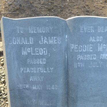 McLEOD Donald James -1946 :: McLEOD Peggy -1918 :: McLEOD Hugh Travers 1912-1975