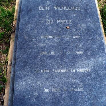 PREEZ Gert Wilhelmus, du 1892-1980