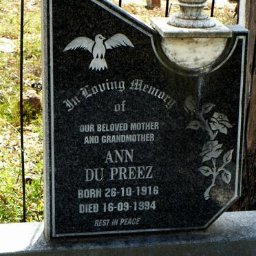 PREEZ Ann, du 1916-1994