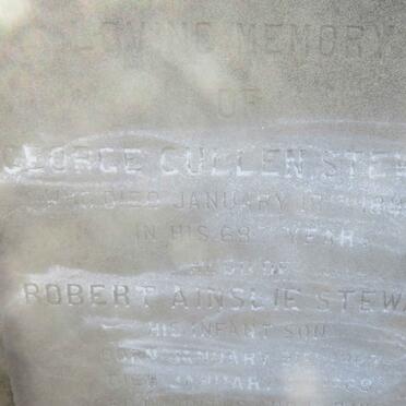 STEWART James -1863 :: STEWART Flora McDonald -1904 :: STEWART George Cullen -1896 :: STEWART Robert Ainslie 1867-1868