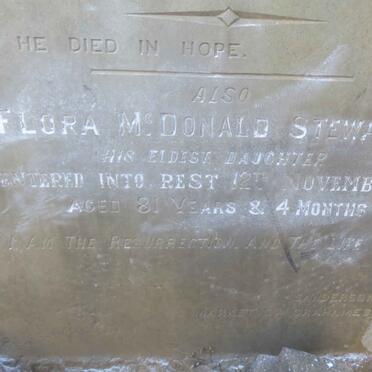 STEWART James -1863 :: STEWART Flora McDonald -1904 :: STEWART George Cullen -1896 :: STEWART Robert Ainslie 1867-1868