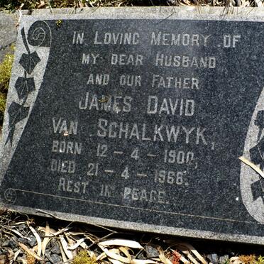 SCHALKWYK James David, van 1900-1968