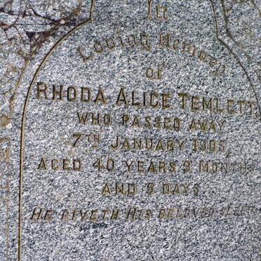 TEMLETT Rhoda Alice -1905