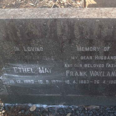 WAYLAND Frank 1883-1965 &amp; Ethel May 1893-1970