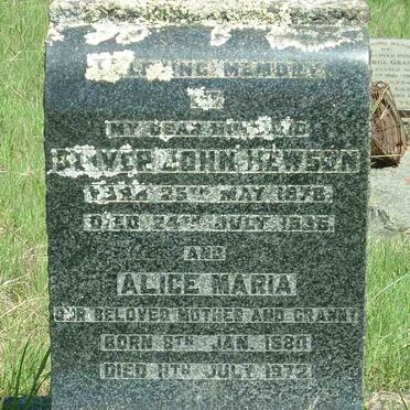 HEWSON Oliver John 1875-1935 &amp; Alice Maria 1880-1972