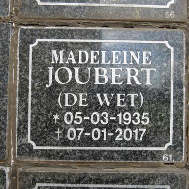 JOUBERT Madeleine nee DE WET 1935-2017