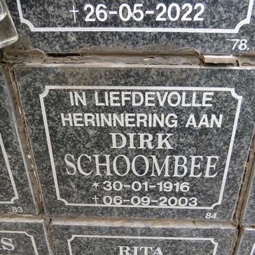SCHOOMBEE Dirk 1916-2003