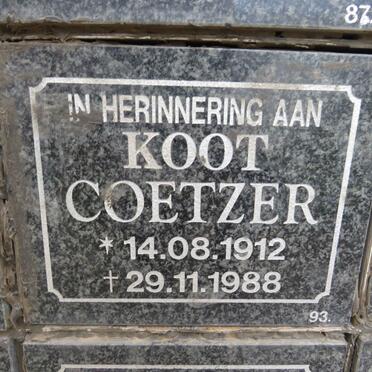 COETZER Koot 1912-1988