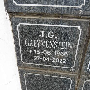 GREYVENSTEIN J.G. 1936-2022