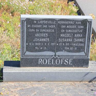 ROELOFSE Andries Johannes 1909-1997 &amp; Magdelt Anna Susanna 1913-2000