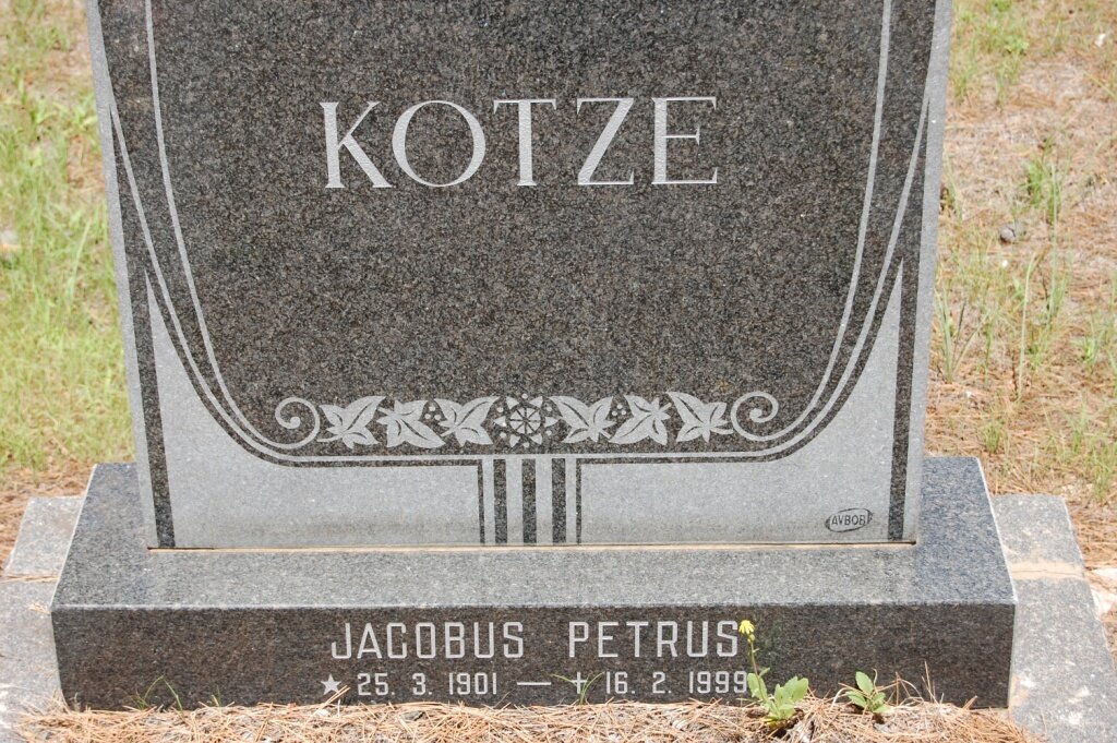 KOTZE Jacobus Petrus 1901-1999
