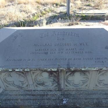 WET Nicolaas Jacobus, de 1817-1890