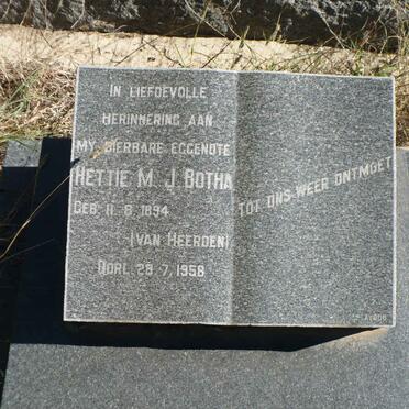 BOTHA Hettie M.J. nee VAN HEERDEN 1894-1958