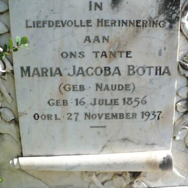BOTHA Maria Jacoba nee NAUDE 1856-1937